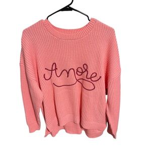 Amore Pink Crew Neck Sweater